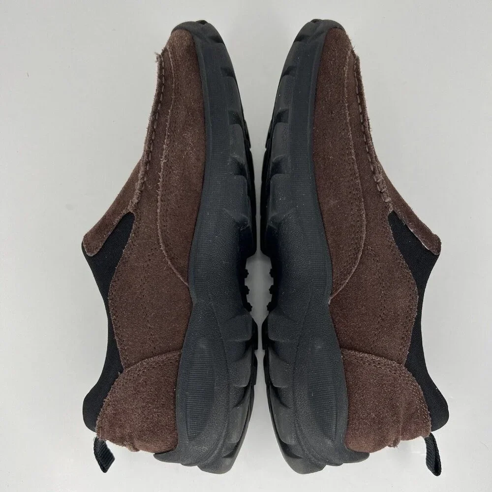 Land's End Brown Rough Cut Suede Chukka Loafers Mens Size 8.5 Slip-On Shoes